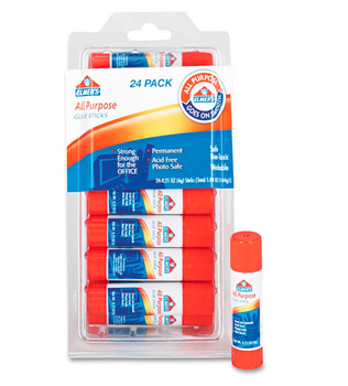 Elmer's All Purpose Permanent Glue Sticks E553 (Pack Of 24)