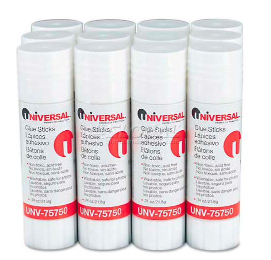 74 oz Universal Permanent Glue Stick  Stick 75750 (Pack Of 12)