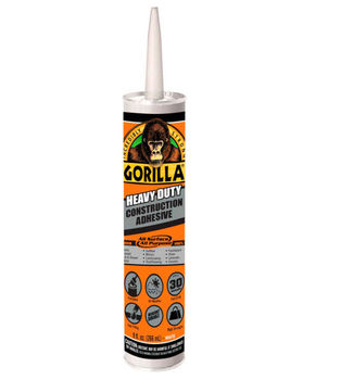 9 oz Gorilla Heavy Duty Construction Adhesive Tube 8010003 (Pack of 12)