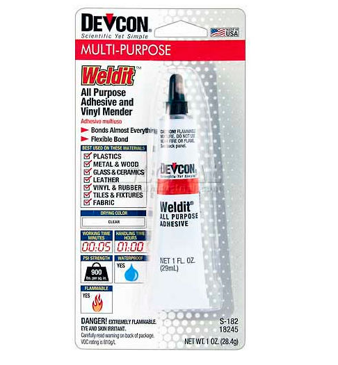 1 Oz Devcon Weldit Cement All Purpose Adhesive Tube 18245