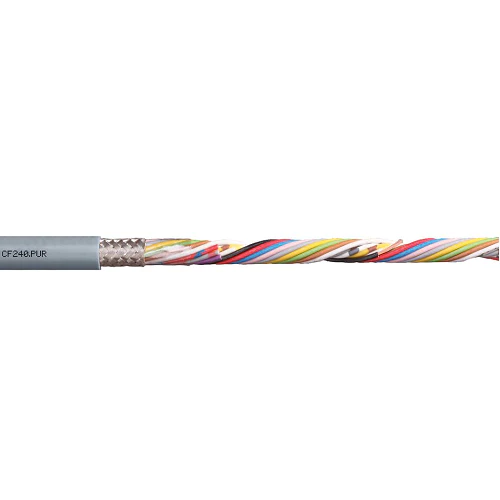 Igus CF240-PUR-02-18 24 AWG 18C Stranded Bare Copper Shielded TC Braid 300V Chainflex® CF240-PUR Data Cable