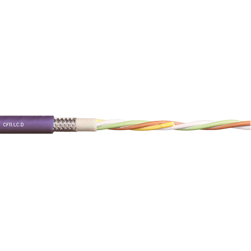 Igus CF11-02-01-02-PBA-LC-D 24 AWG 2P Stranded Bare Copper Shielded TC Braid TPE 50V Chainflex® CF11-LC-D Bus Cable