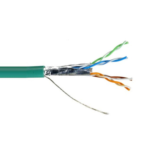 28 AWG 4P 7 Stranded Tinned Copper Al Foil Shielded PVC 75C 300V Category 6A Ethernet Cable