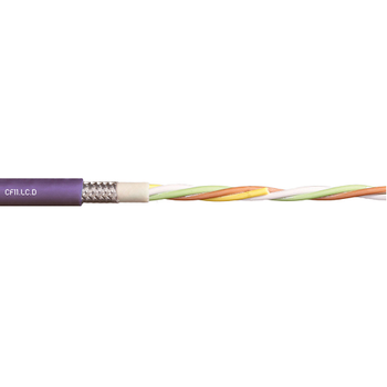 Igus CF11-02-02-15-04-PBA-LC-D (24awg-1P+16awg-4C) Stranded Bare Copper Shielded TC Braid TPE 50V Chainflex® CF11-LC-D Bus Cable