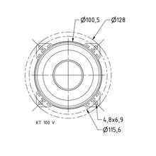 4 Ohm 4" Woofer w/ Low Resonant Frequency 32–9500 Hz 25 W KT 100 V 9070