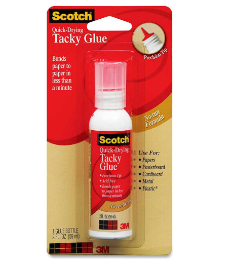 2 oz 3M Quick Dry Tacky Glue Non Toxic Clear 6052