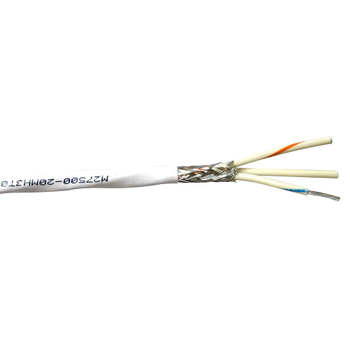 24 AWG 2C 19 Stranded Unshielded M27500 TC Tin Plated Copper Braid Irradiated XLETFE 150C 600V Aerospace Cable