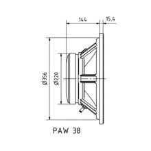8 Ohm 15" Woofer for PA Applications upto 3700 Hz 700 W PAW 38 3054