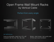 Open Fixed Adjustable Wall Mount 12U