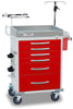 Rescue Series ER Medical Cart 6 Red Drawers Detecto RC33669RED-L