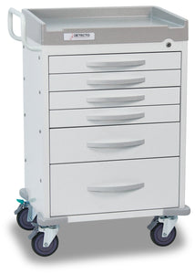 Rescue Series General Purpose Medical Cart 6 White Drawers Detecto RC333369WHT