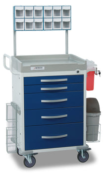 Rescue Series Anesthesiology Medical Cart 5 Blue Drawers Detecto RC33669BLU-L