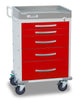 Rescue Series ER Medical Cart 5 Red Drawers Detecto RC333369RED