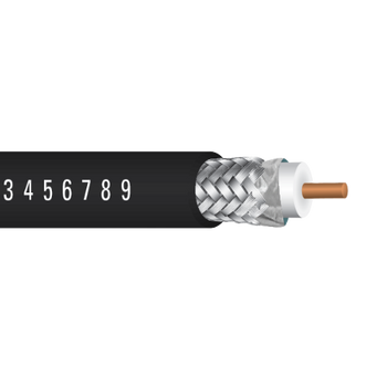 18 AWG 1C Solid Copper Clad Steel RG11/U Riser 75Ohms Dual Shield Foil TC Braid PVC CATV Cable