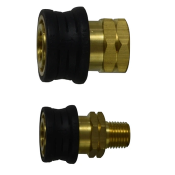 Rubber Grip Male & Female Brass Straight Quick Disconnect Couplers