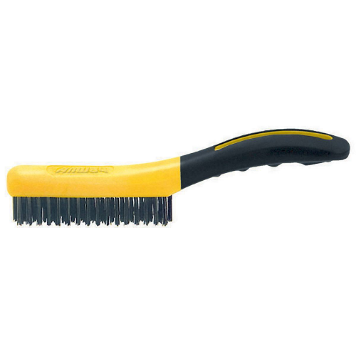 SB416) 4 x 16 Soft Grip Carbon Steel Wire Brush- Shoe Handle