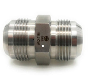 06" MJIC X 06" MJIC JIC Tube Union 37 Flare Fittings Stainless Steel Adapters SS2403-06-06