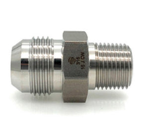 8" MJIC X 3/8" Male NPT JIC Connector 37 Flare Fittings Stainless Steel Adapters SS2404-08-06