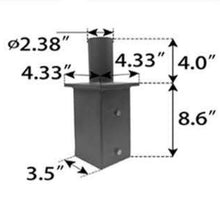 Shoebox Mounting Square Tenon Adaptor 4 inch
