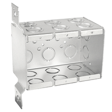 3-1/2" Three Gang Bracketed Masonry Box With Deep Non-Gang able Knockouts Conduit TB-335-F (Pack of 10)