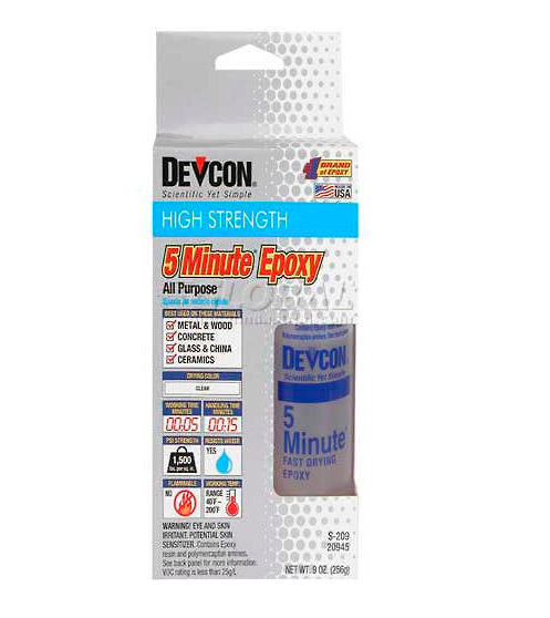 2-4.5 Oz Devcon Fast Drying Epoxy Bottles 20945
