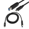 6' USB 3.0 Type-C to Type-B W/ Thunderbolt™ 3 Ports Printer Cable Black
