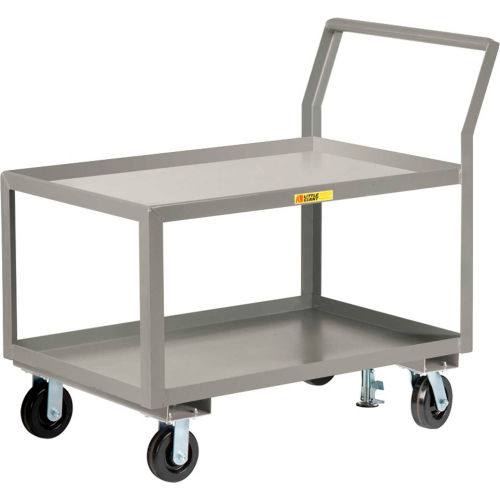 Utility Cart w/2 Tray Shelves Floor Lock 3600 lb. Cap 51