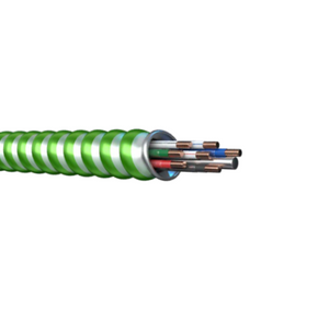 MC-Stat® Plus Steel THHN Insulation Light Green Striped Interlocked Armored Cable