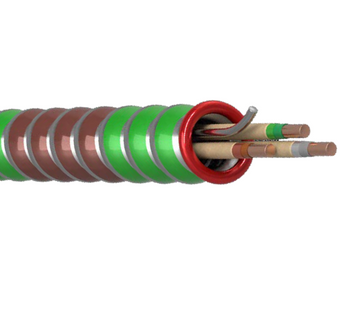 AC HCF-Lite® Aluminum THHN Insulation Green Striped Interlocked Armored Cable
