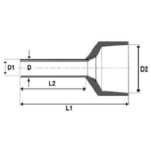 Burndy YFTW1410DL 14 AWG 0.73" Length Tin Plated Copper Bootlace Covered Twin Ferrule