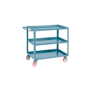 Welded Service Cart w/3 Lip Shelves 1200 lb Capacity 32"L x 18"W x 35"H Gray Little Giant 3LGL-1832-BRK