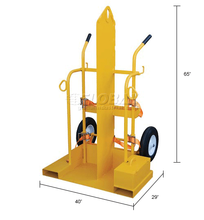 Fire Protection Welding Cylinder Cart Foam-Filled Wheels 28 x 37-1/2 x 69-1/8 CYL-2-FP-FF