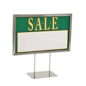 Metal Sign Holder W/ Mitered Corners with Flat Base Econoco MCP711 (Pack of 5)