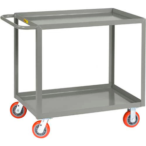 Welded Service Cart With 2 Lip Shelves 2000 lb Capacity 48"L x 30"W x 35"H Gray Little Giant LGL-3048-6PY
