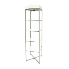 68"H Folding Glass Tower With Chrome Finish Econoco FLT68CGLS