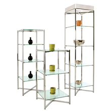 68"H Folding Glass Tower With Chrome Finish Econoco FLT68CGLS