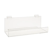 Acrylic Book Shelf with 2" Lip for Slatwall Econoco HP/BS16