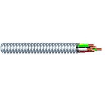 10-4C Solid Copper MC-Plus Neutral Per Phase 120/208V Steel Interlocked Armored Cable