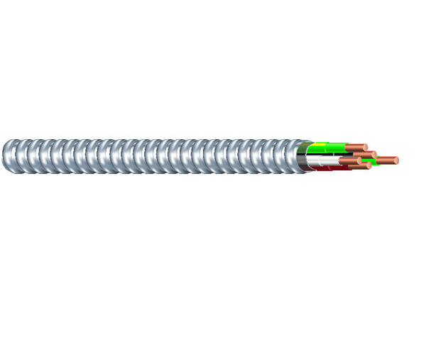 12-4C Solid Copper MC-Plus Neutral Per Phase 120/208V Steel Interlocked Armored Cable