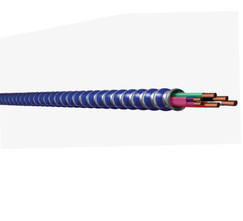 MC Tuff® Lightweight Steel THHN Insulation Blue Striped Interlocked Armored Cable