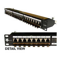 24 Port CAT6 1U Krone Type Patch Panel Shielded 042-377/S/24