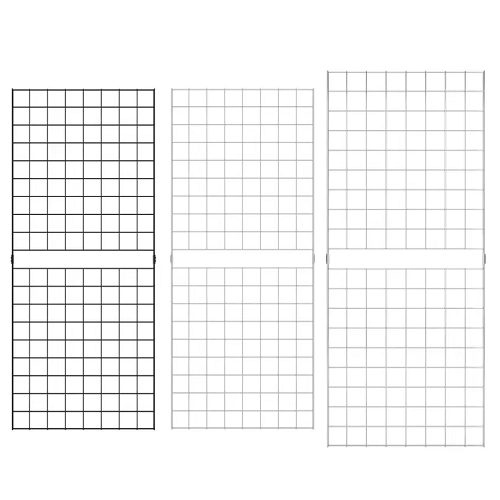 Portable Grid Panels Steel Material Black, White and Chrome