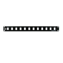 19" Rack Mountable 1U & 12 Port Blank Patch Panel Black Coated 043-380/12