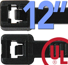 12 Cable Ties c(UL) Listed 50lb White Black ( Pack Of 100 )