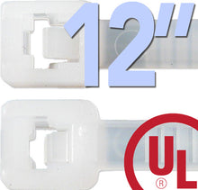 12 Cable Ties c(UL) Listed 50lb White Black ( Pack Of 100 )