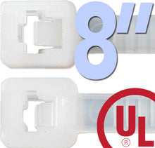 8 Cable Ties c(UL) Listed 50lb White Black ( Pack of 100 )