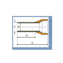 Burndy YF0216IT 2 AWG 1.18" Length Tin Plated Copper Bootlace Covered Ferrule Beige