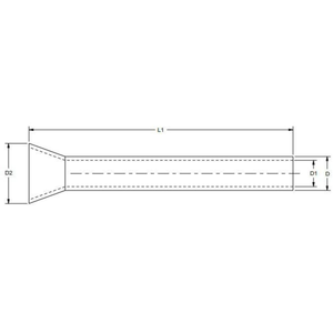 Burndy YF1010UIL 10 AWG 0.39" Length Tin Plated Copper Bare Bootlace Ferrule