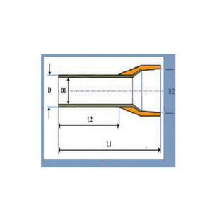 Burndy YF2212IT 22 AWG 0.71" Length T-SeriesTin Plated Copper Bootlace Covered Ferrule White