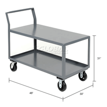 Service Cart W/2 Shelves 1200 Lb Capacity 48"L X 30"W X 31"H Gray Jamco SL348-R8